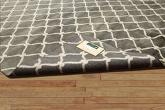 8x10 Gray, , Color Hand Knotted All-Over 100% Wool Modern Oriental Rug