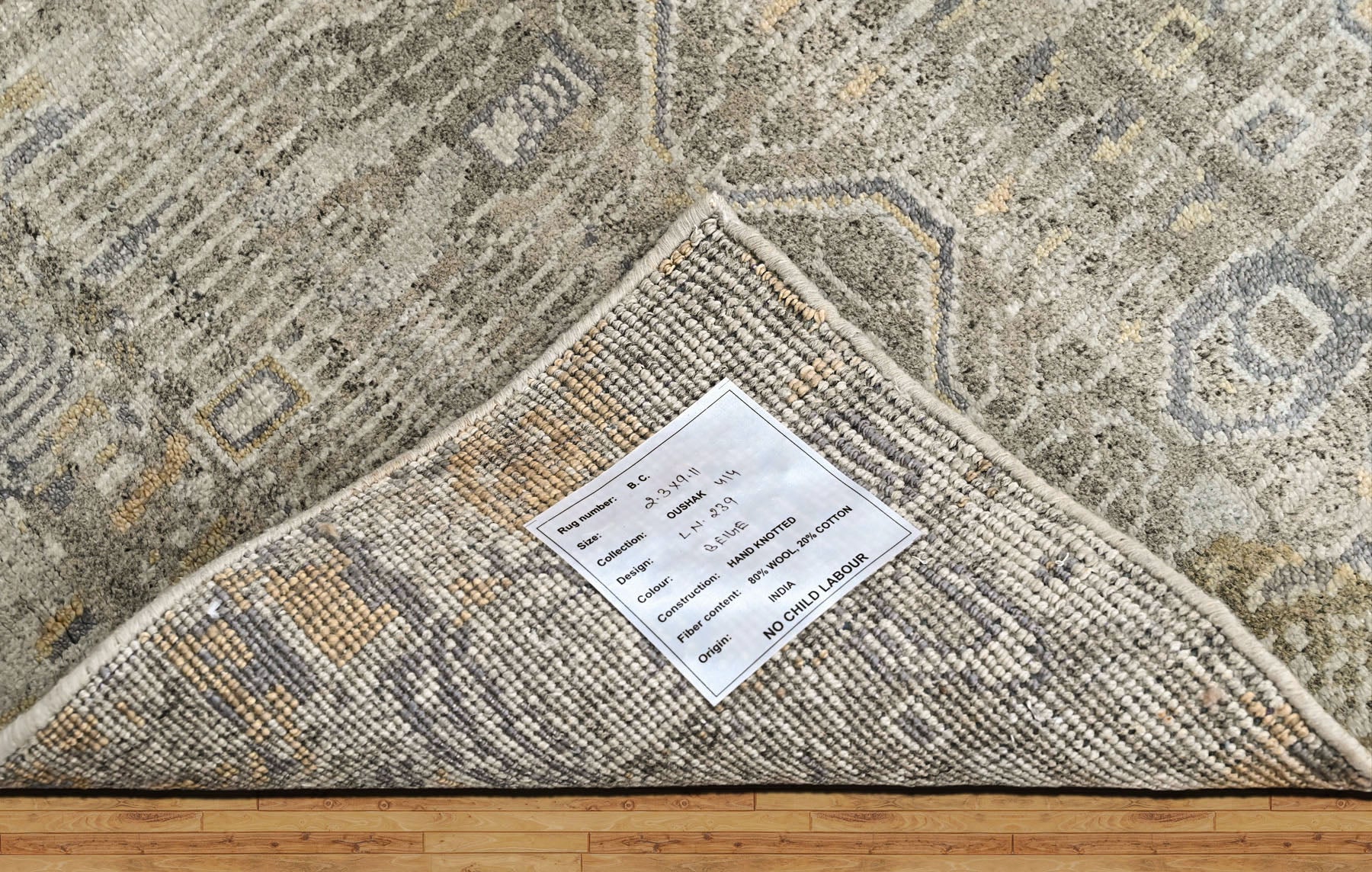 Celedon 2'3''x9'11'' Oushak Modern Hand Knotted Wool Oriental Area Rug