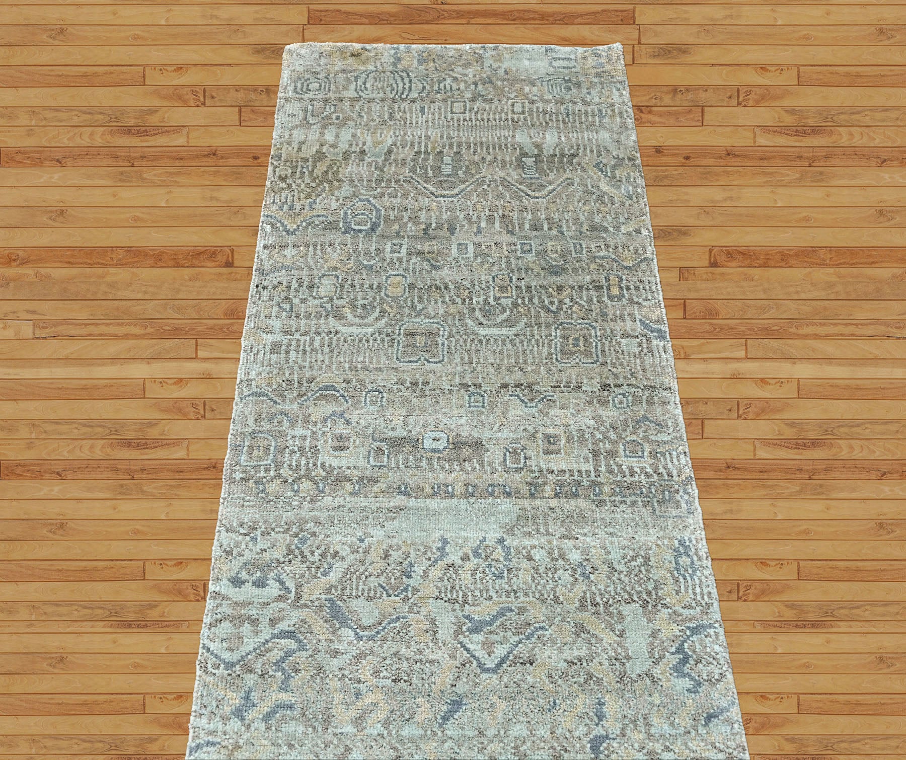 Celedon 2'3''x9'11'' Oushak Modern Hand Knotted Wool Oriental Area Rug