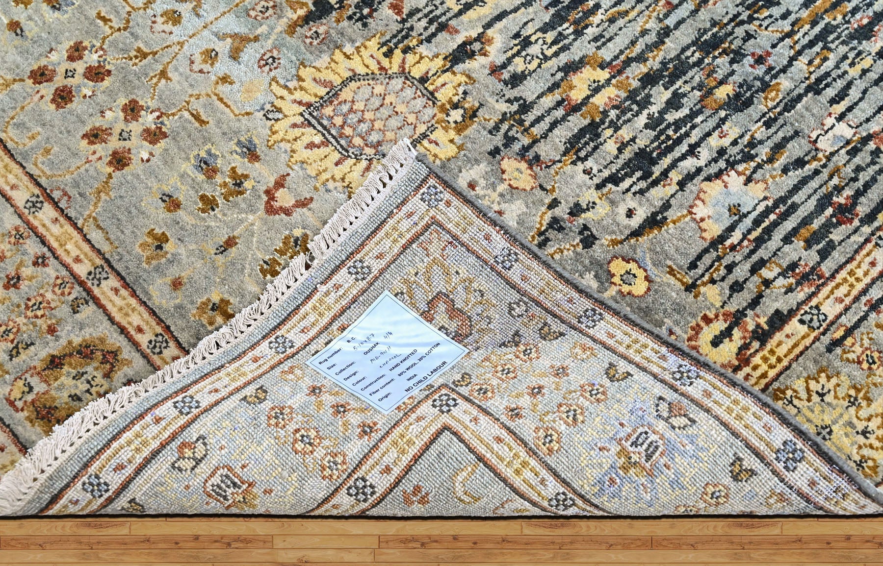 Slate, Charcoal 5'10''x8'7'' Oushak Modern Hand Knotted Wool Oriental Area Rug