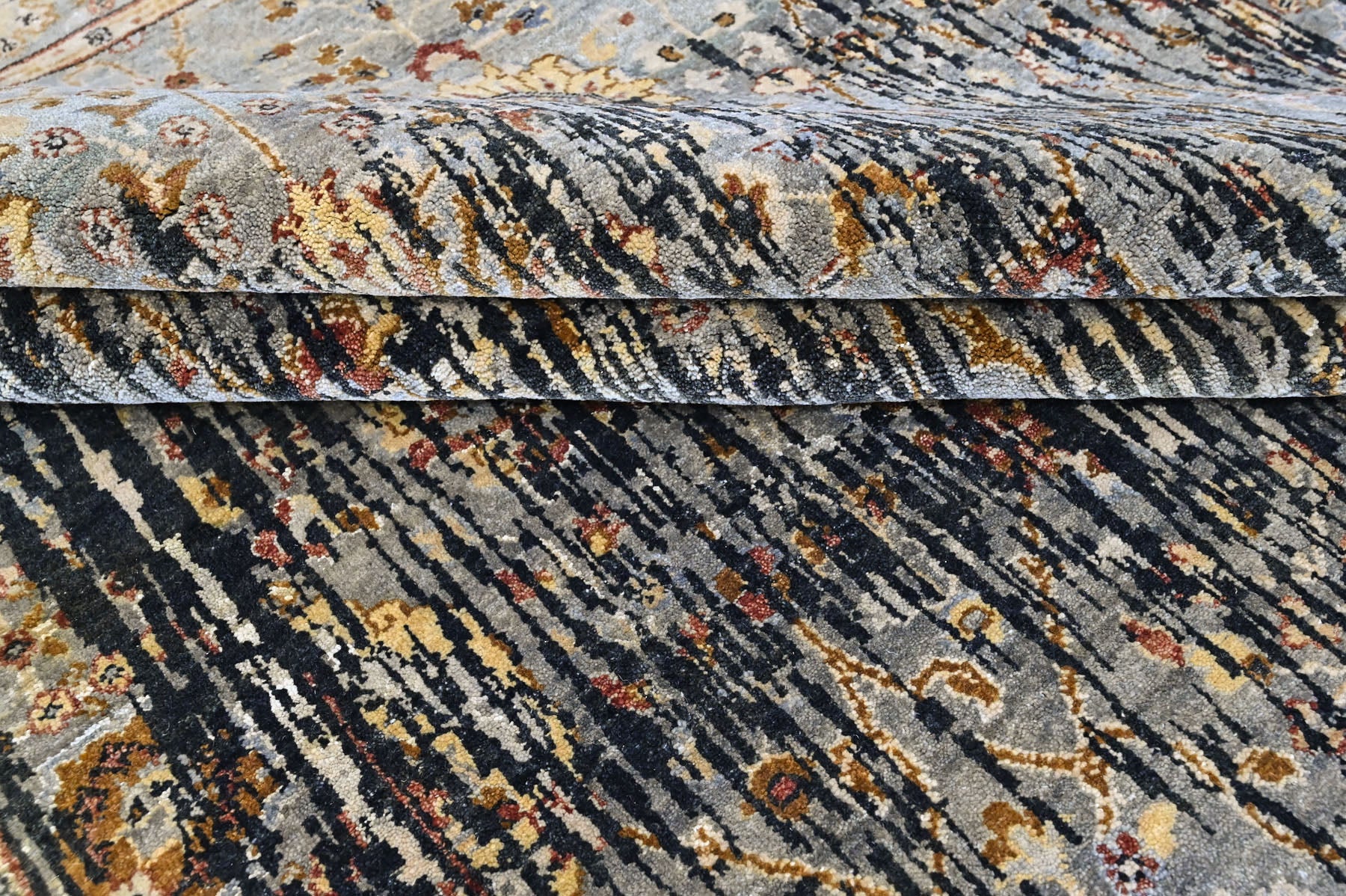 Slate, Charcoal 5'10''x8'7'' Oushak Modern Hand Knotted Wool Oriental Area Rug