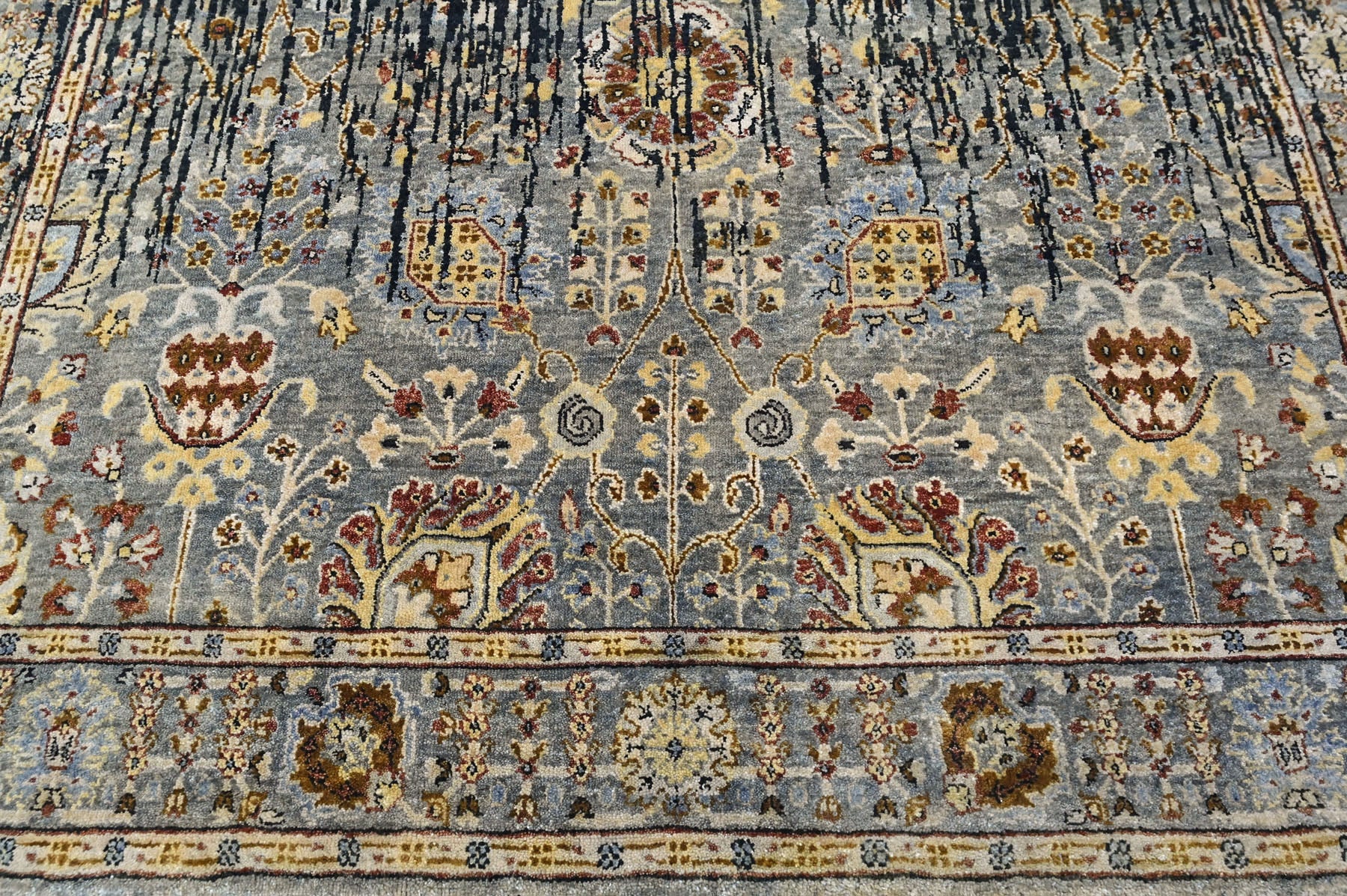 Slate, Charcoal 5'10''x8'7'' Oushak Modern Hand Knotted Wool Oriental Area Rug