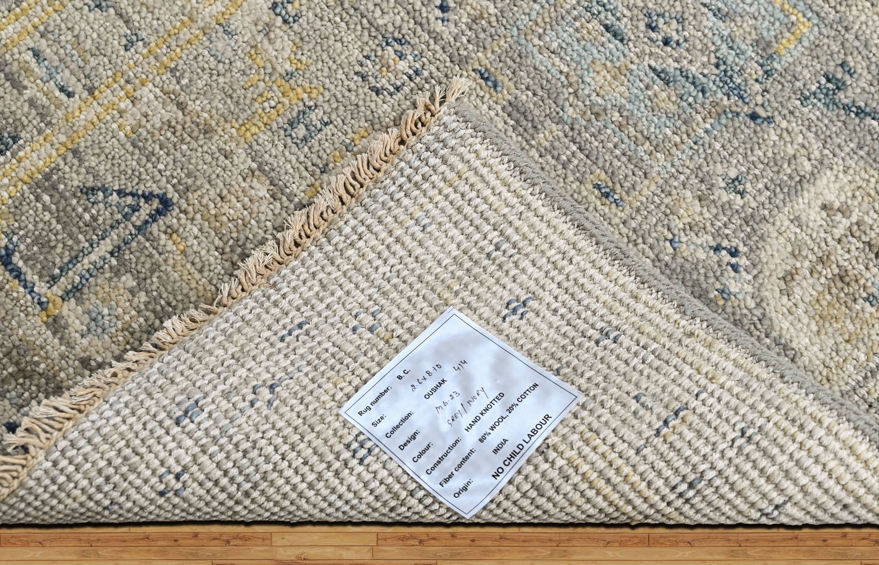 Slate 2'6''x8'10'' Oushak Transitional Hand Knotted Wool Oriental Area Rug