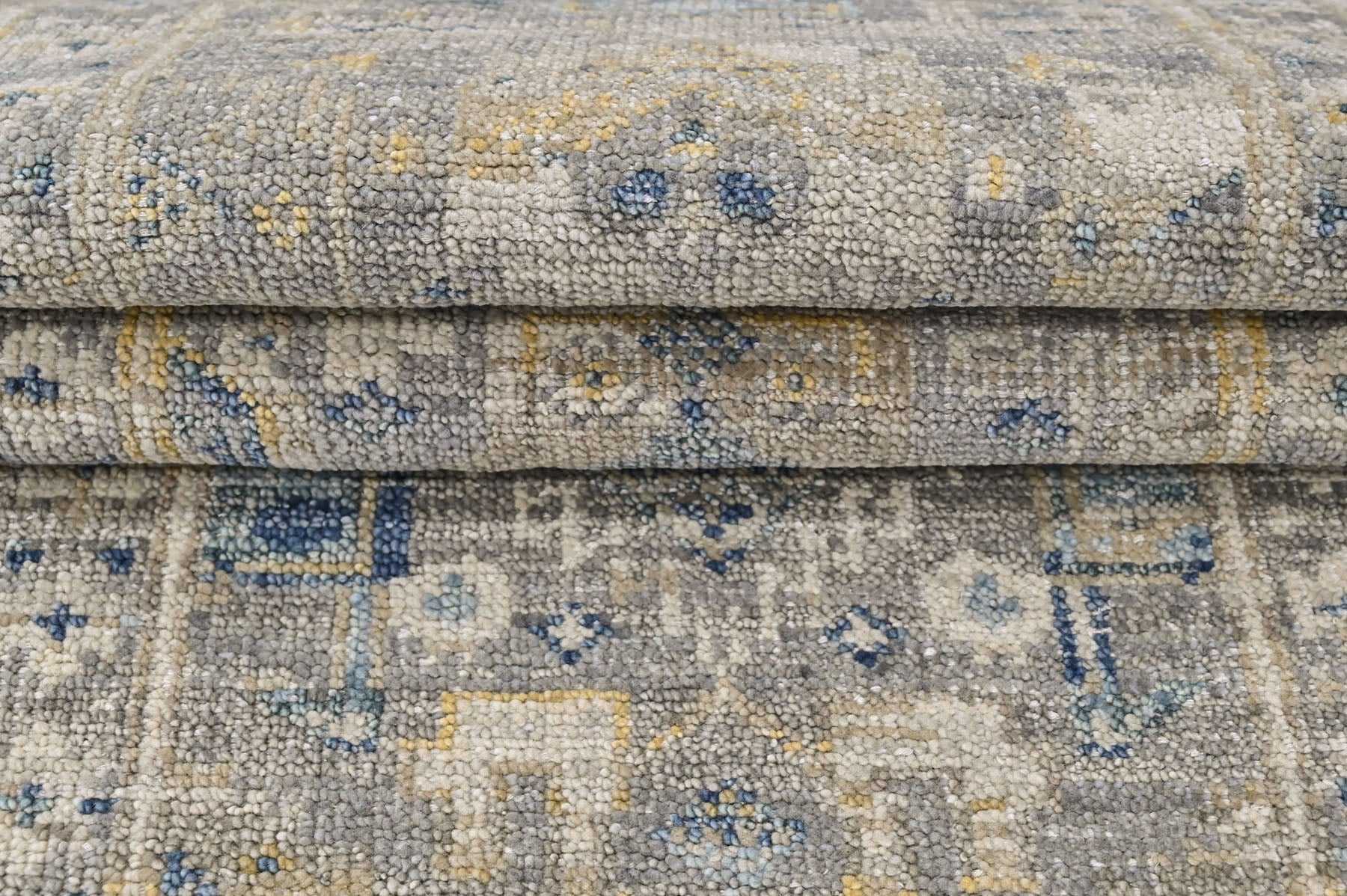 Slate 2'6''x8'10'' Oushak Transitional Hand Knotted Wool Oriental Area Rug