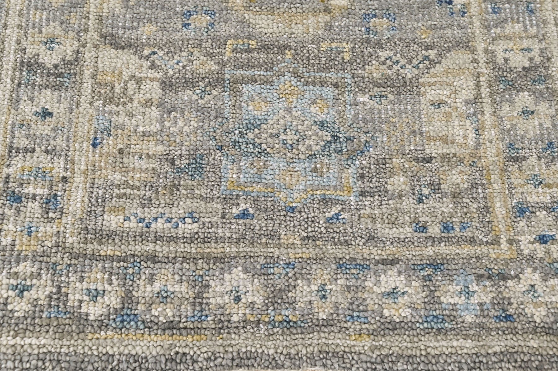 Slate 2'6''x8'10'' Oushak Transitional Hand Knotted Wool Oriental Area Rug