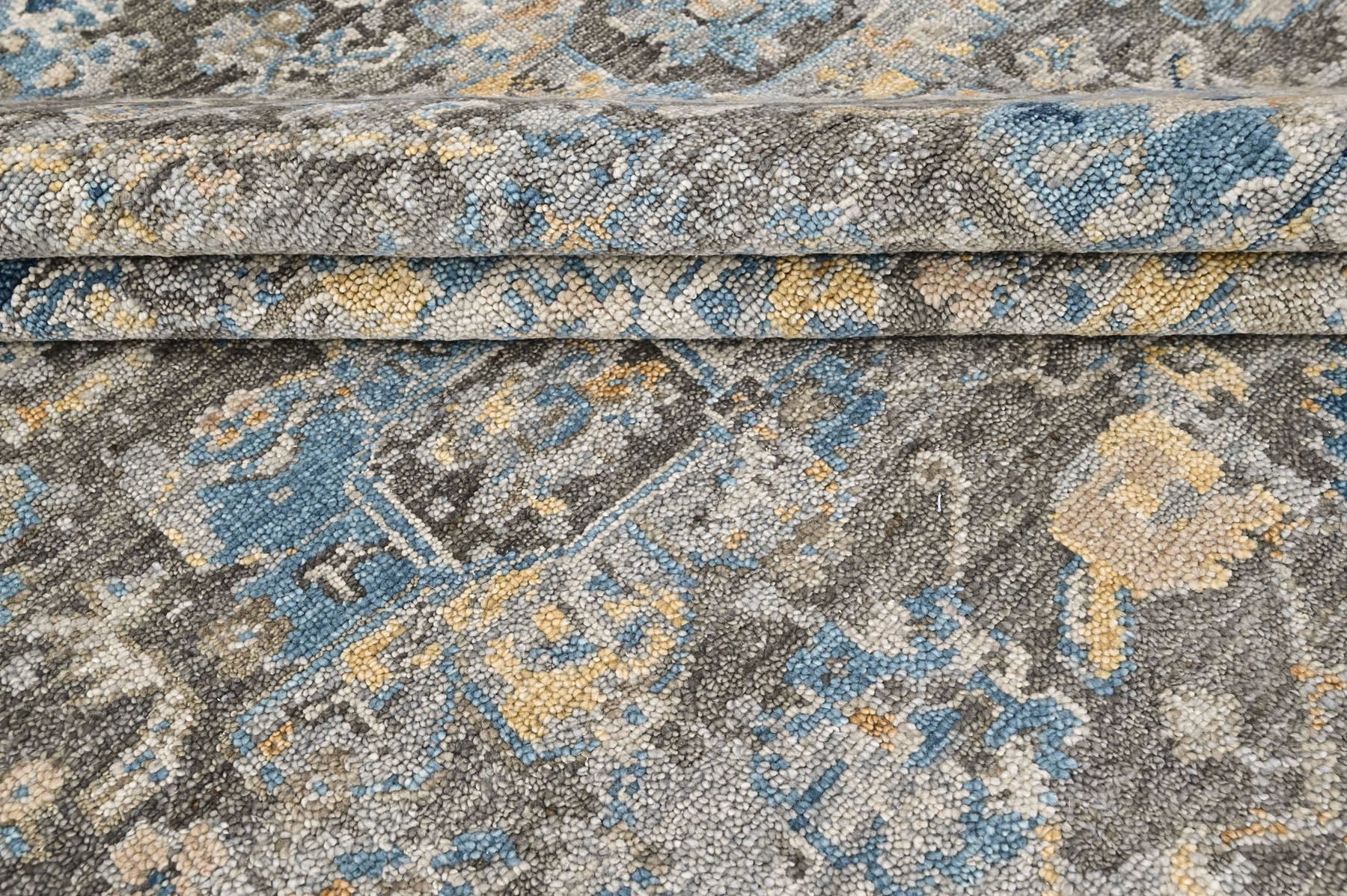 Gray 7'11''x9'9'' Oushak Transitional Hand Knotted Wool Oriental Area Rug