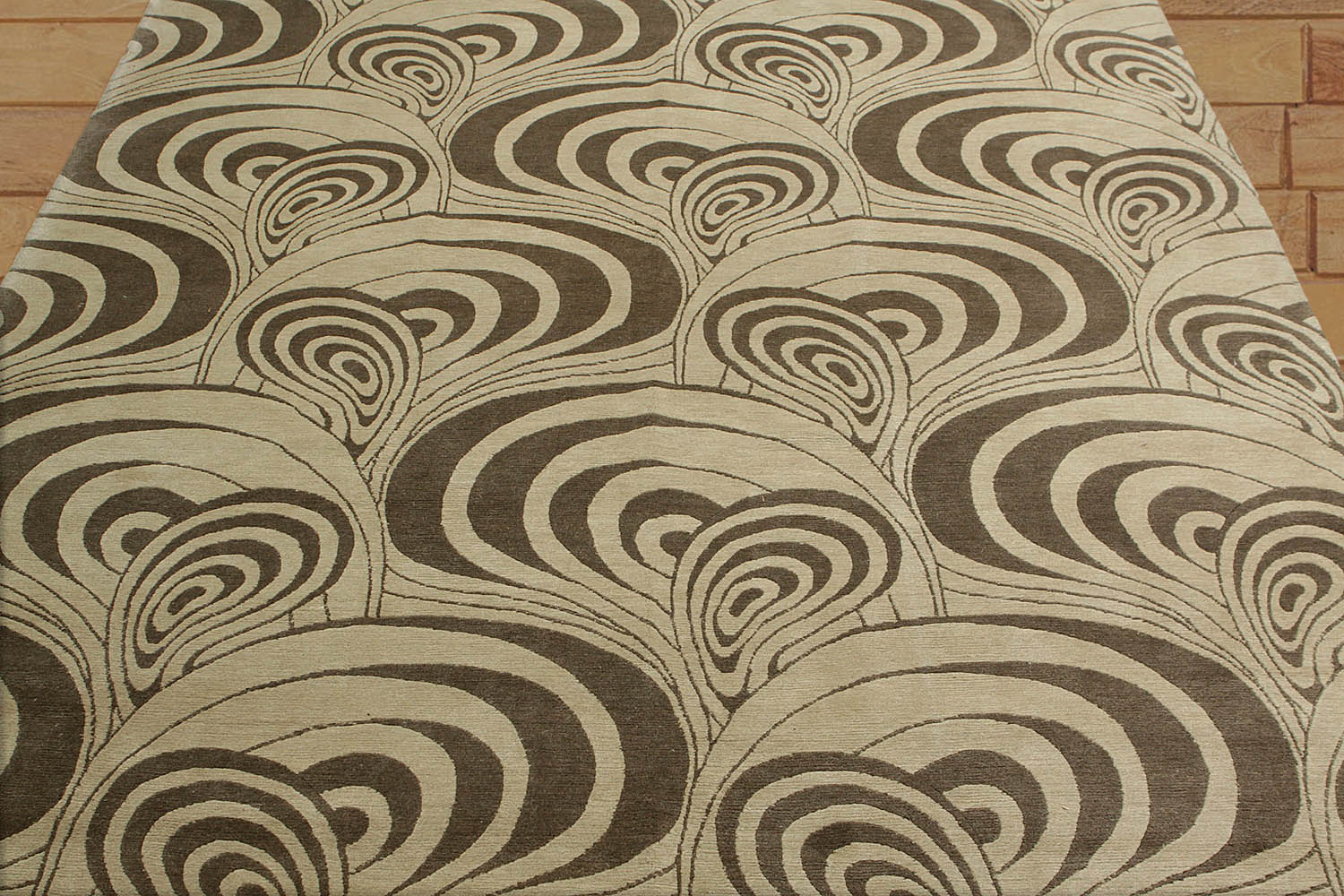 6x9 Light Olive, , Color Hand Knotted All-Over 100% Wool Traditional Oriental Rug