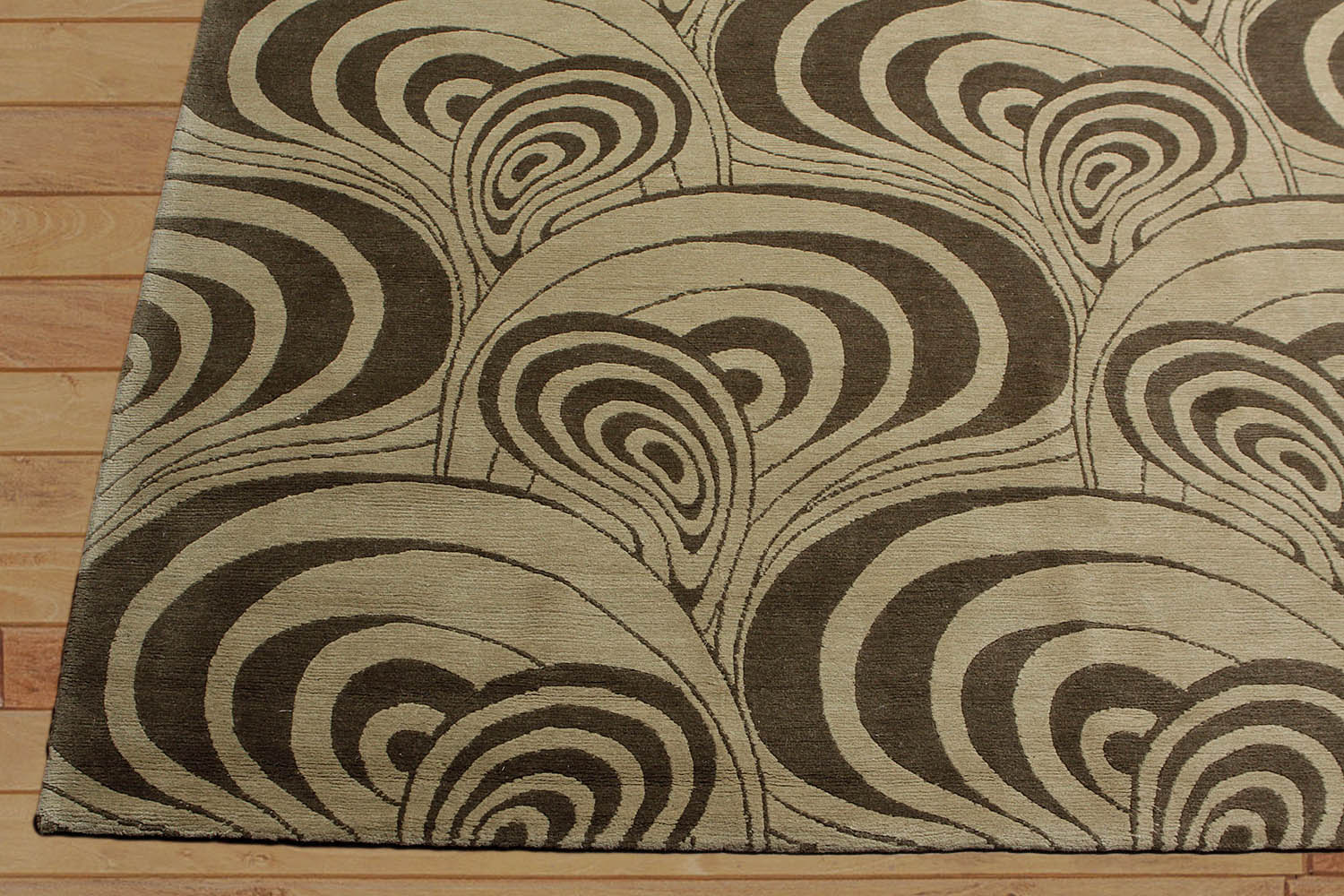 6x9 Light Olive, , Color Hand Knotted All-Over 100% Wool Traditional Oriental Rug