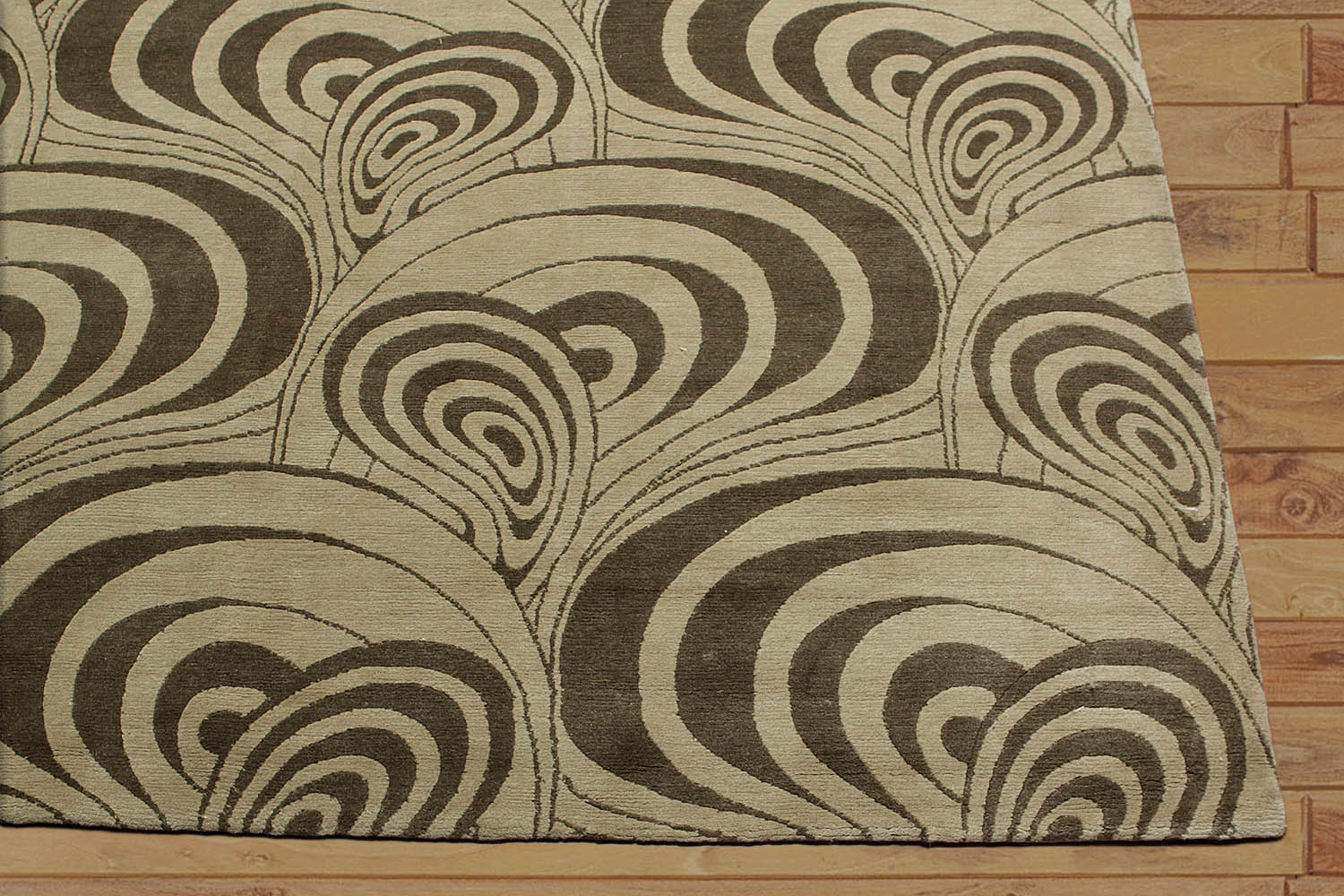 6x9 Light Olive, , Color Hand Knotted All-Over 100% Wool Traditional Oriental Rug