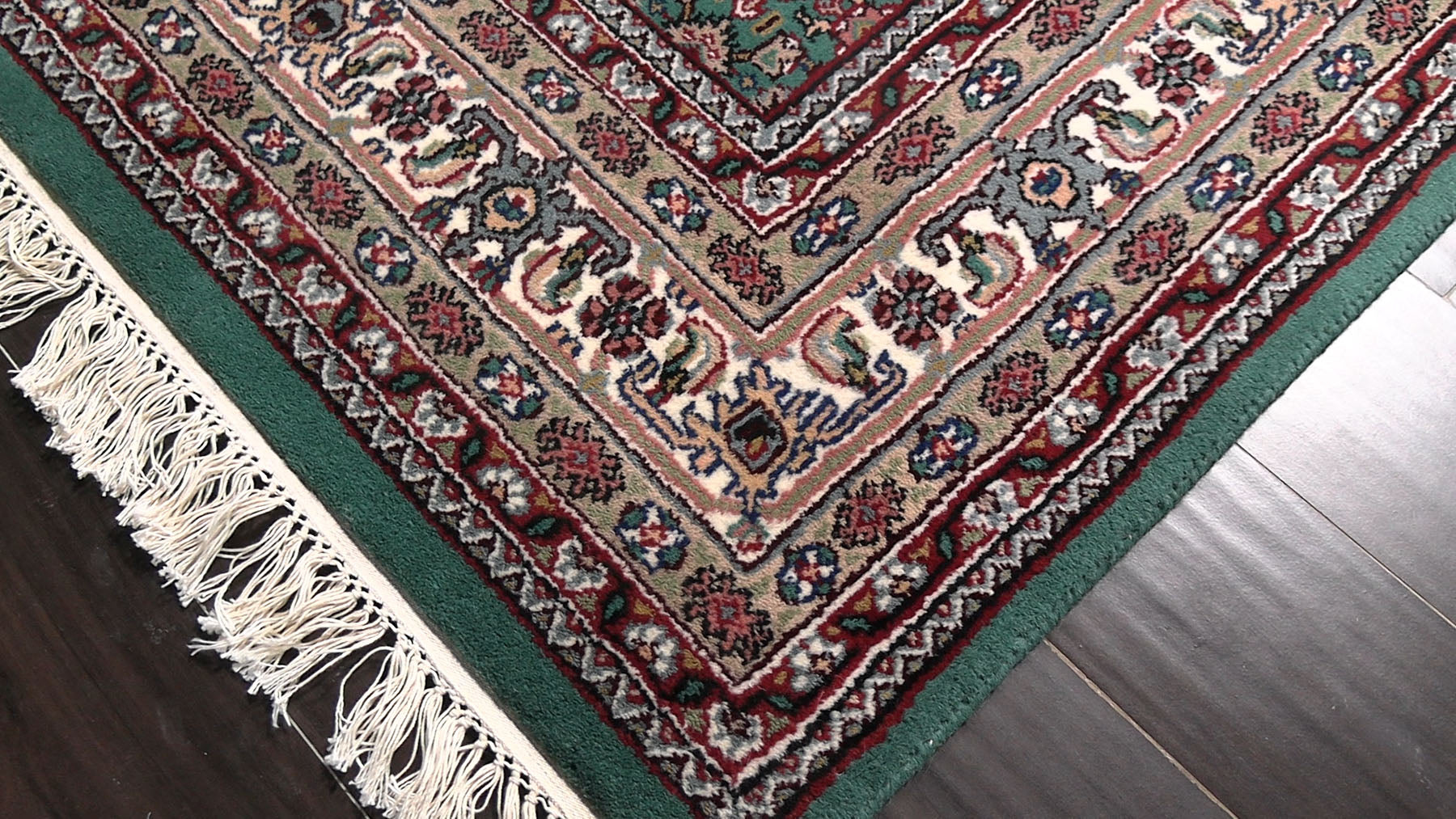 6x9 Turquoise, Ivory, Burgundy Color Hand Knotted Herati Wool Traditional Oriental Rug