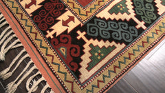 6x7 Rust, Burnt Orange, Beige Color Hand Knotted Oushak Wool Arts & Crafts Oriental Rug