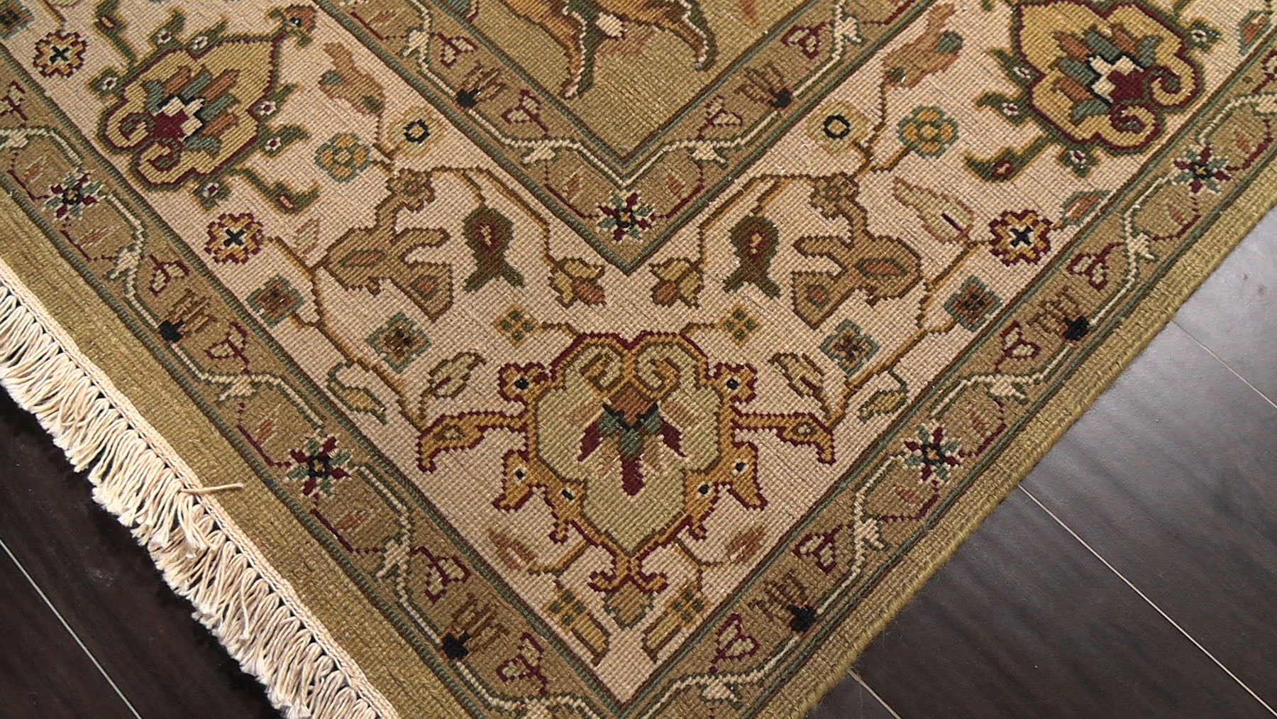 6x9 Khaki, Beige, Tan Color Hand Knotted Nourison Nourmak Wool Traditional Oriental Rug