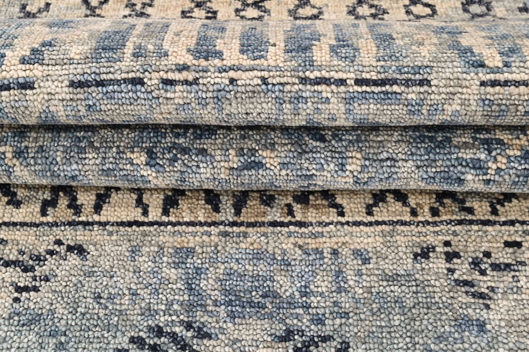 Blue Multi Size Tribal Moroccan Hand Knotted Wool Oriental Area Rug