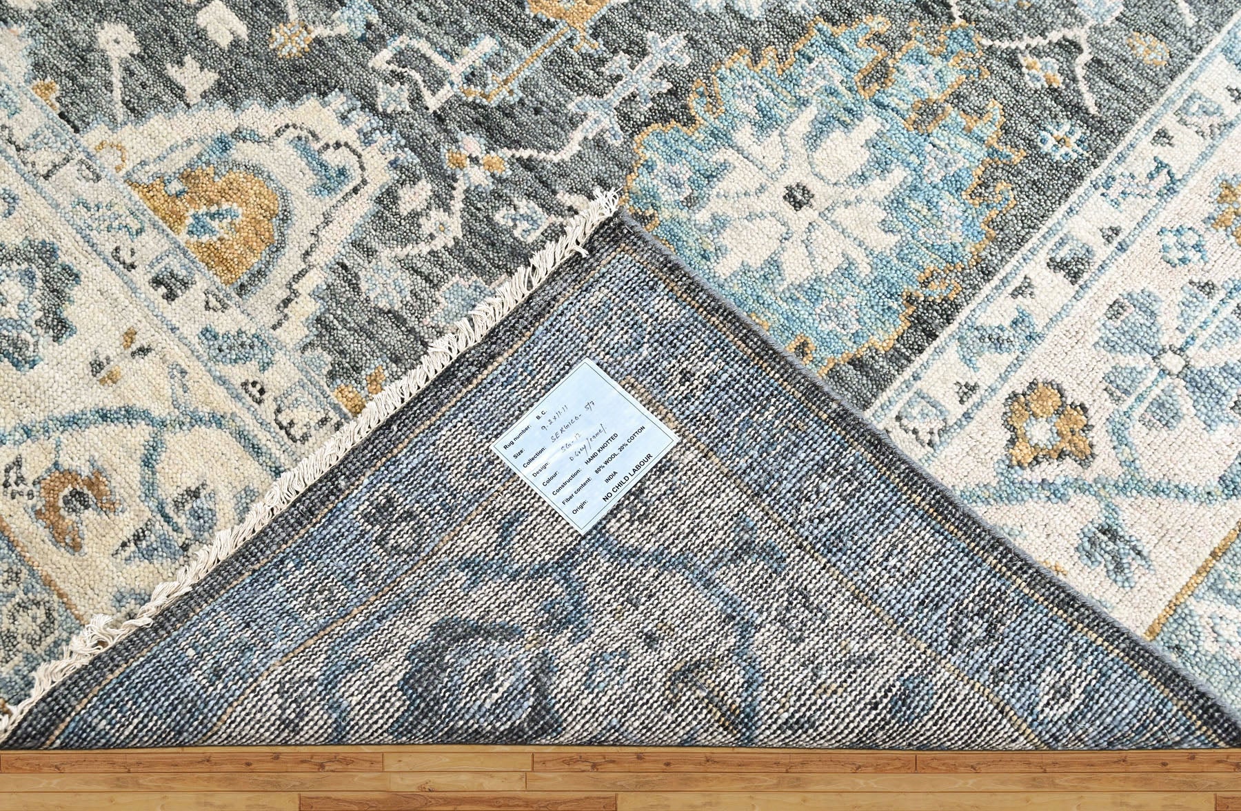 Gray, Beige 9'2''x11'11'' Oushak Transitional Hand Knotted Wool Oriental Area Rug
