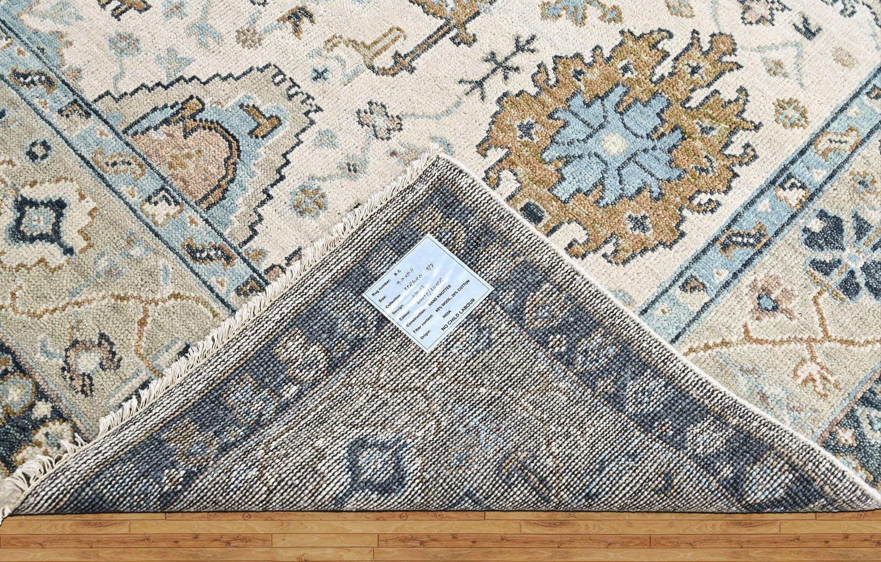 Beige 9x11'11'' Oushak Transitional Hand Knotted Wool Oriental Area Rug