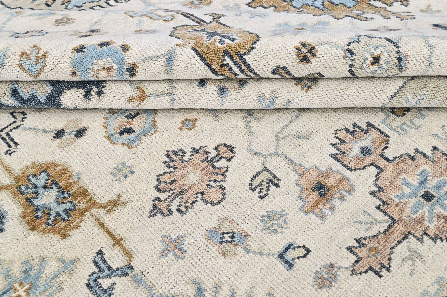 Beige 9x11'11'' Oushak Transitional Hand Knotted Wool Oriental Area Rug