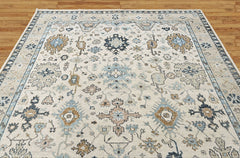 Beige 9x11'11'' Oushak Transitional Hand Knotted Wool Oriental Area Rug