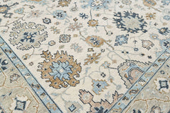 Beige 9x11'11'' Oushak Transitional Hand Knotted Wool Oriental Area Rug