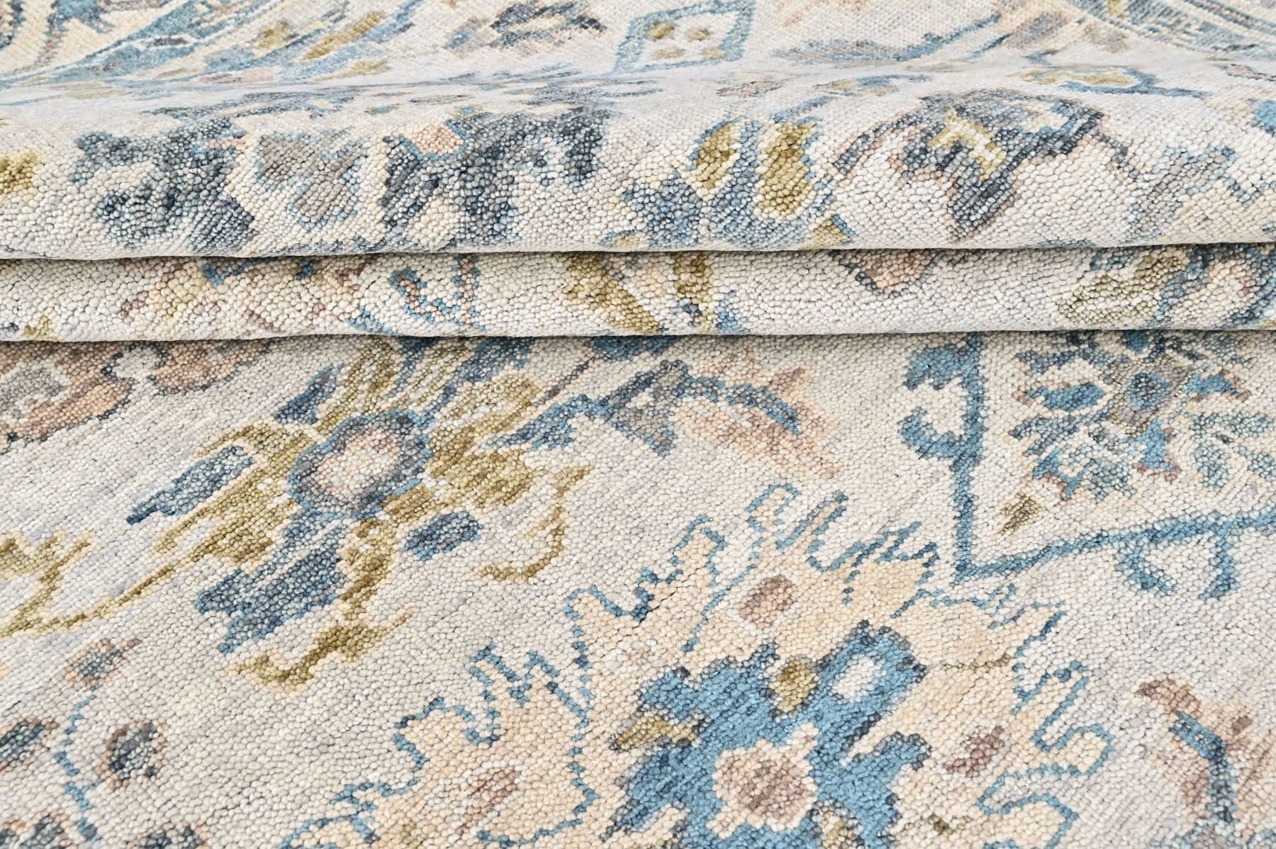Beige, Slate 9x11'9'' Oushak Transitional Hand Knotted Wool Oriental Area Rug
