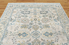 Beige, Slate 9x11'9'' Oushak Transitional Hand Knotted Wool Oriental Area Rug