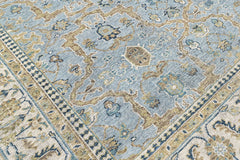Aqua, Ivory 8'11''x11'11'' Oushak Transitional Hand Knotted Wool Oriental Area Rug