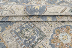 Blue, Beige 8'11''x12 Oushak Heriz Hand Knotted Wool Oriental Area Rug