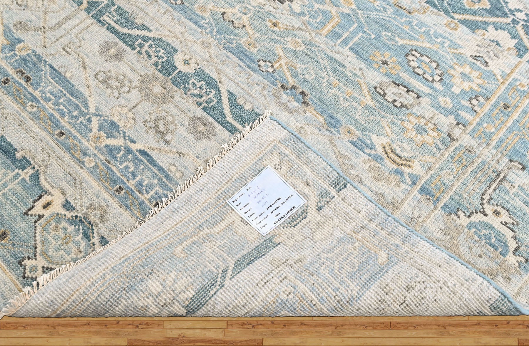 Aqua, Gray 8'6''x11'6'' Oushak Transitional Hand Knotted Wool Oriental Area Rug