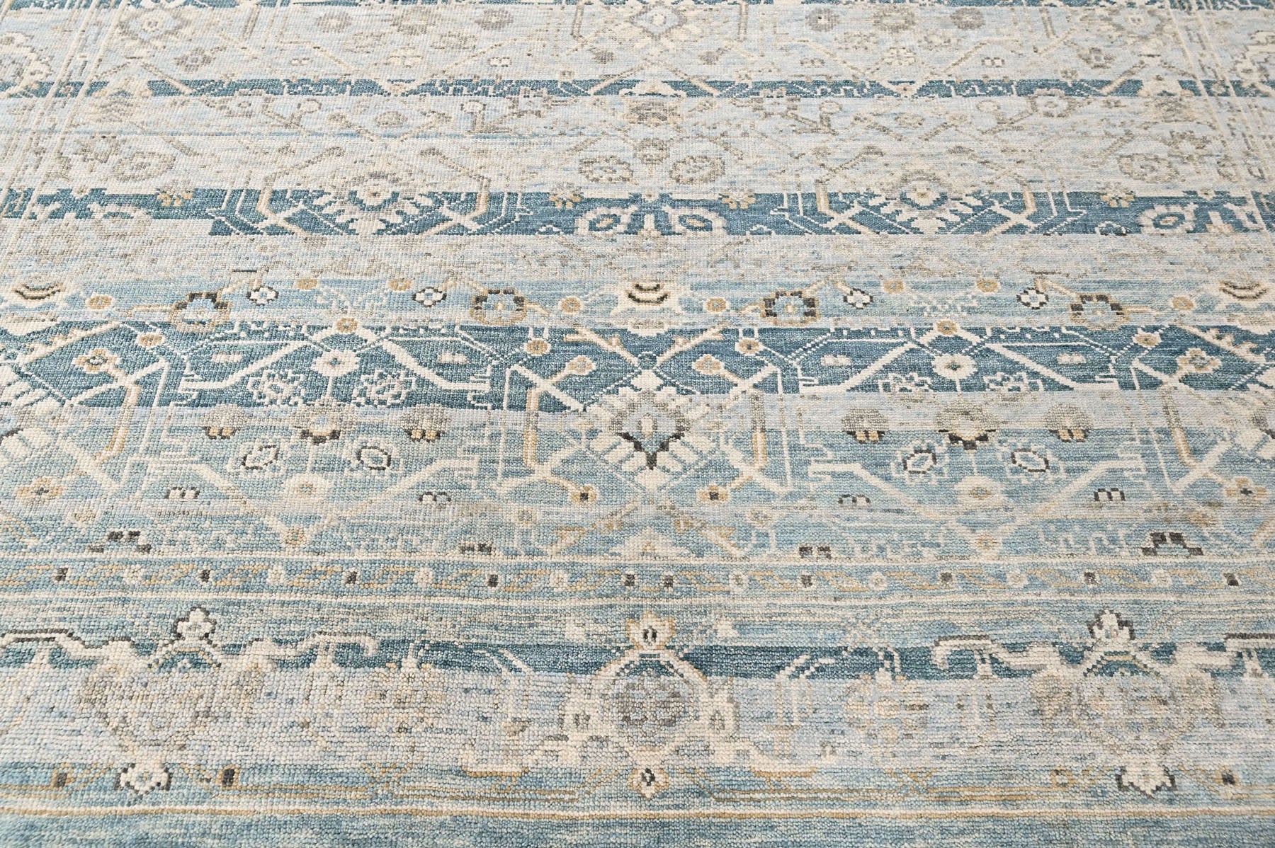Aqua, Gray 8'6''x11'6'' Oushak Transitional Hand Knotted Wool Oriental Area Rug