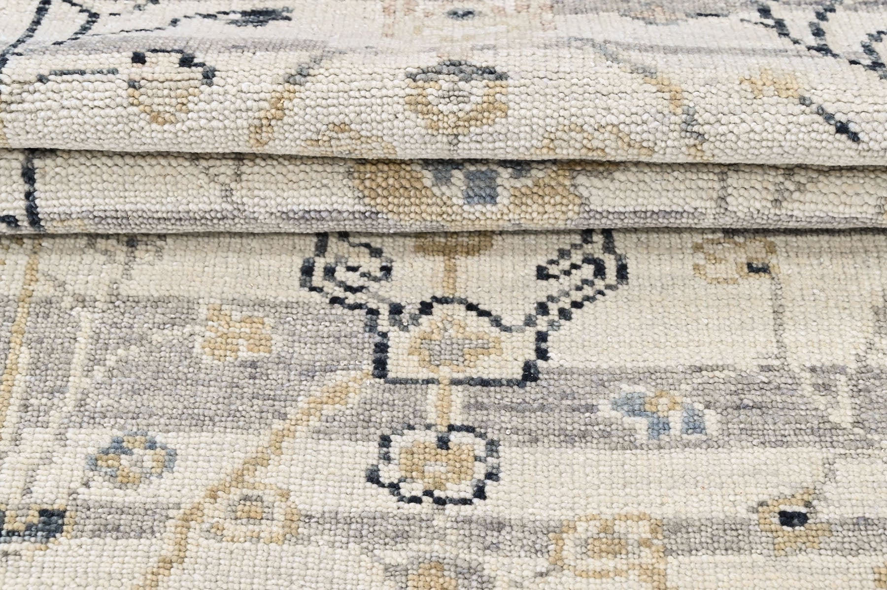 Gray Multi Size Oushak Transitional Hand Knotted Wool Oriental Area Rug