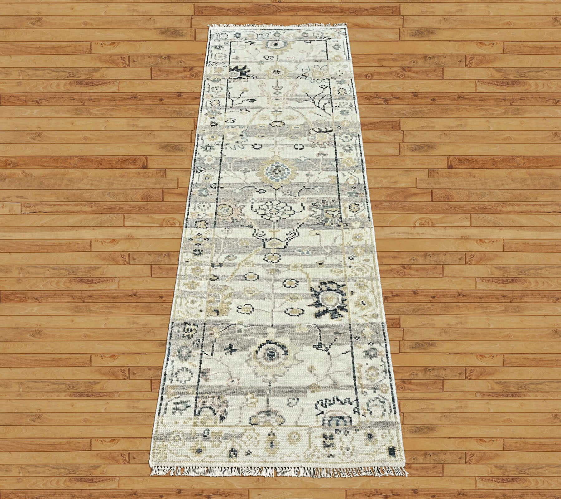 Mint 2'6''x8'6'' Oushak Transitional Hand Knotted Wool Oriental Area Rug