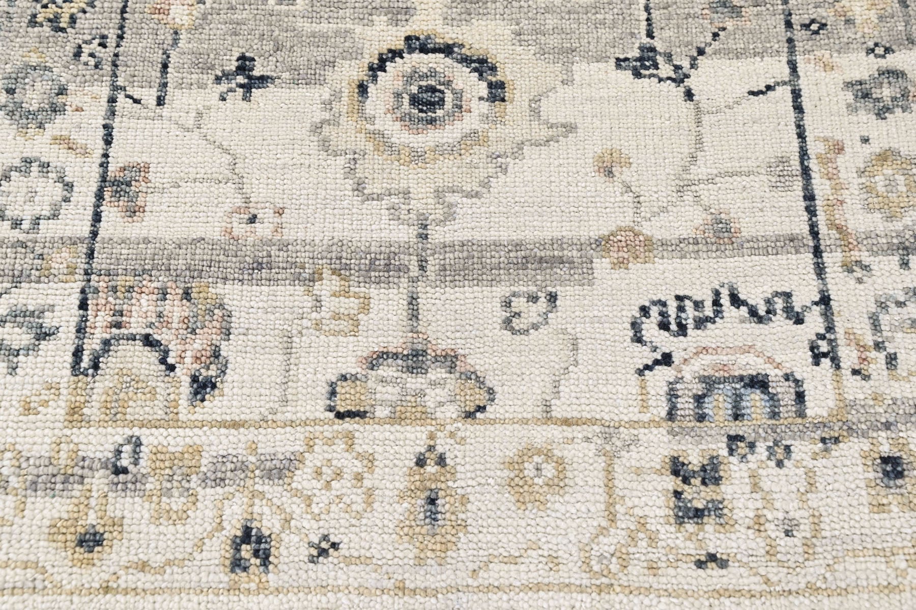 Gray Multi Size Oushak Transitional Hand Knotted Wool Oriental Area Rug