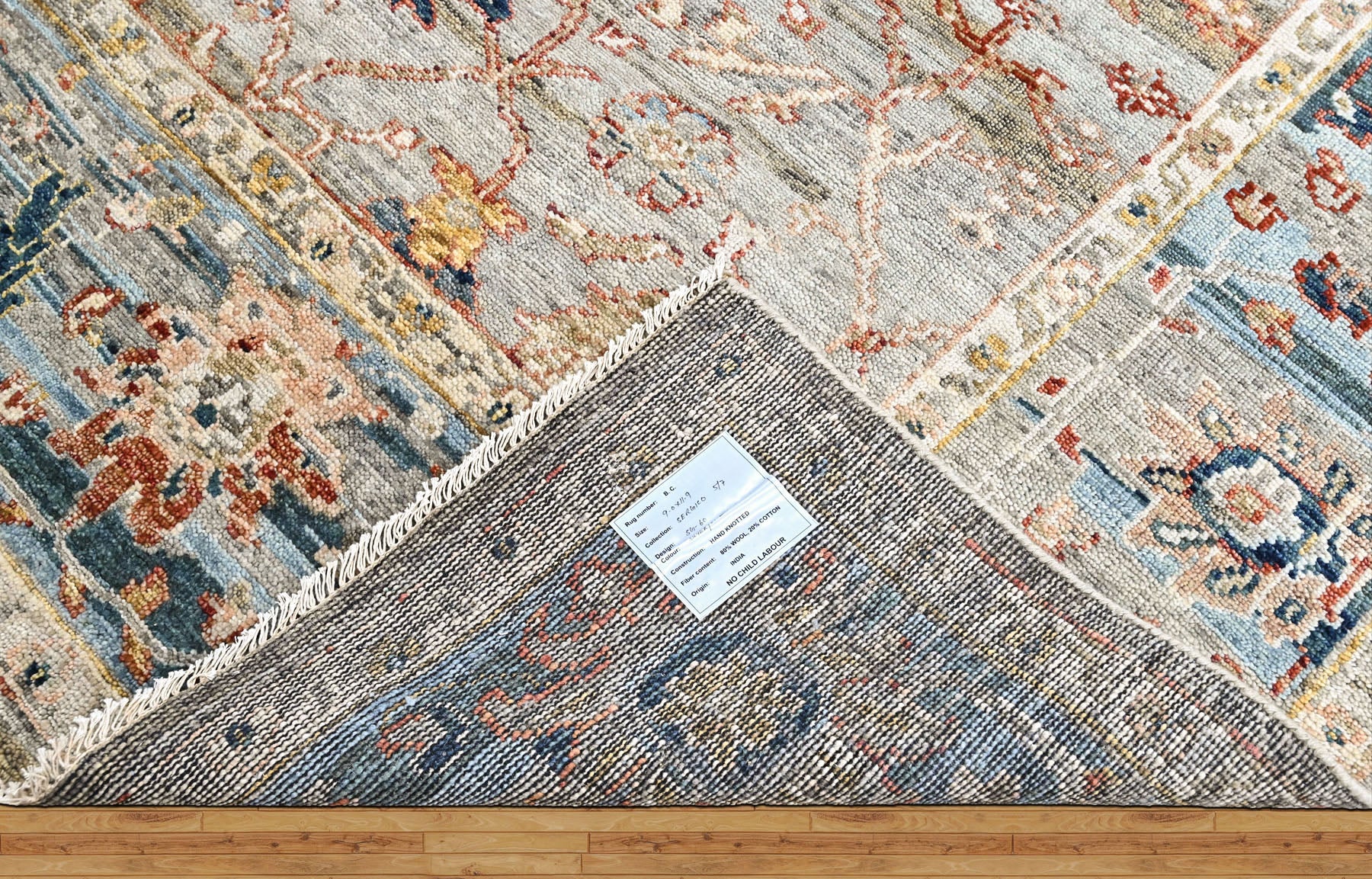 Gray, Slate 9x11'9'' Oushak Transitional Hand Knotted Wool Oriental Area Rug