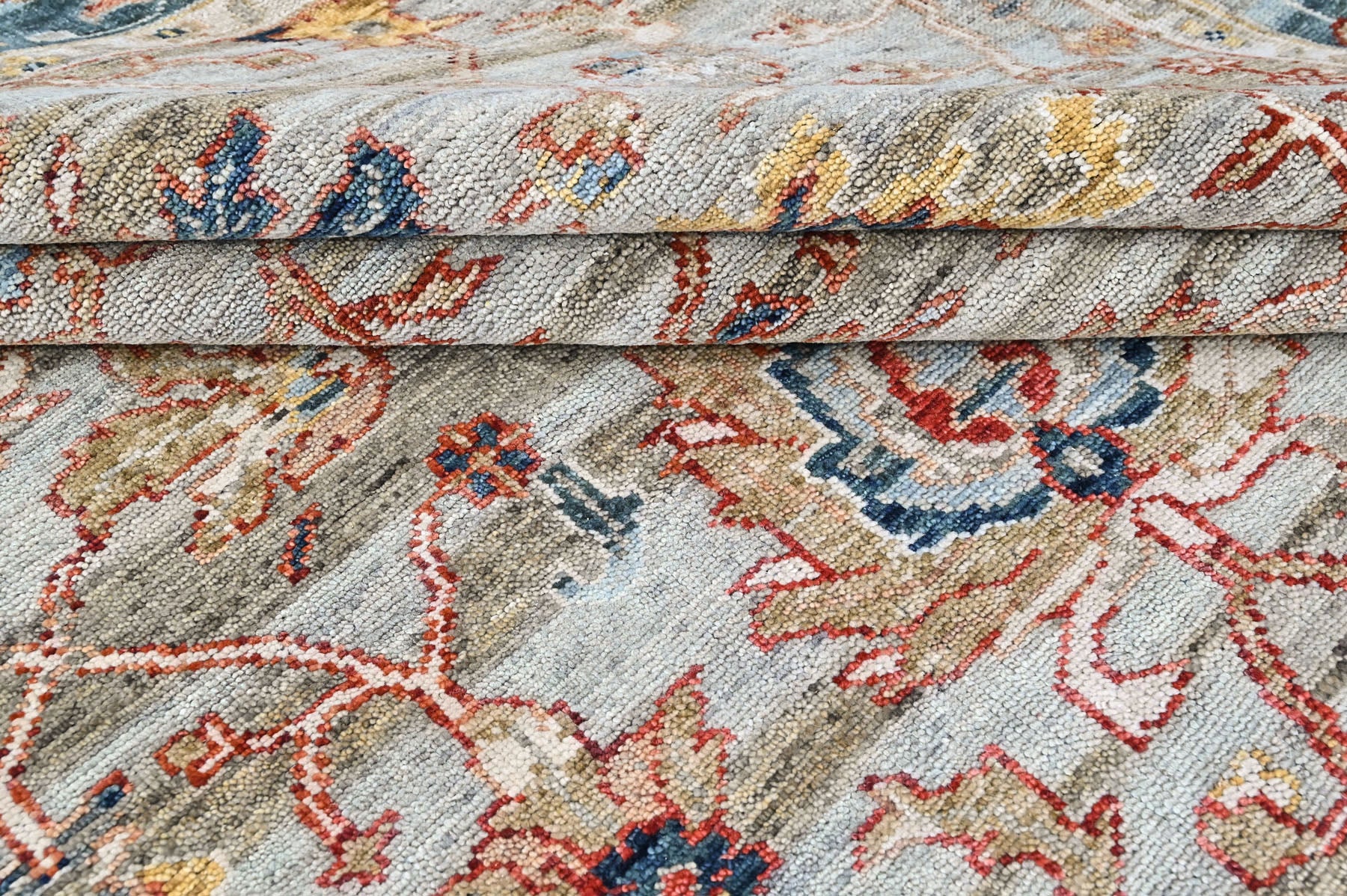 Gray, Slate 9x11'9'' Oushak Transitional Hand Knotted Wool Oriental Area Rug