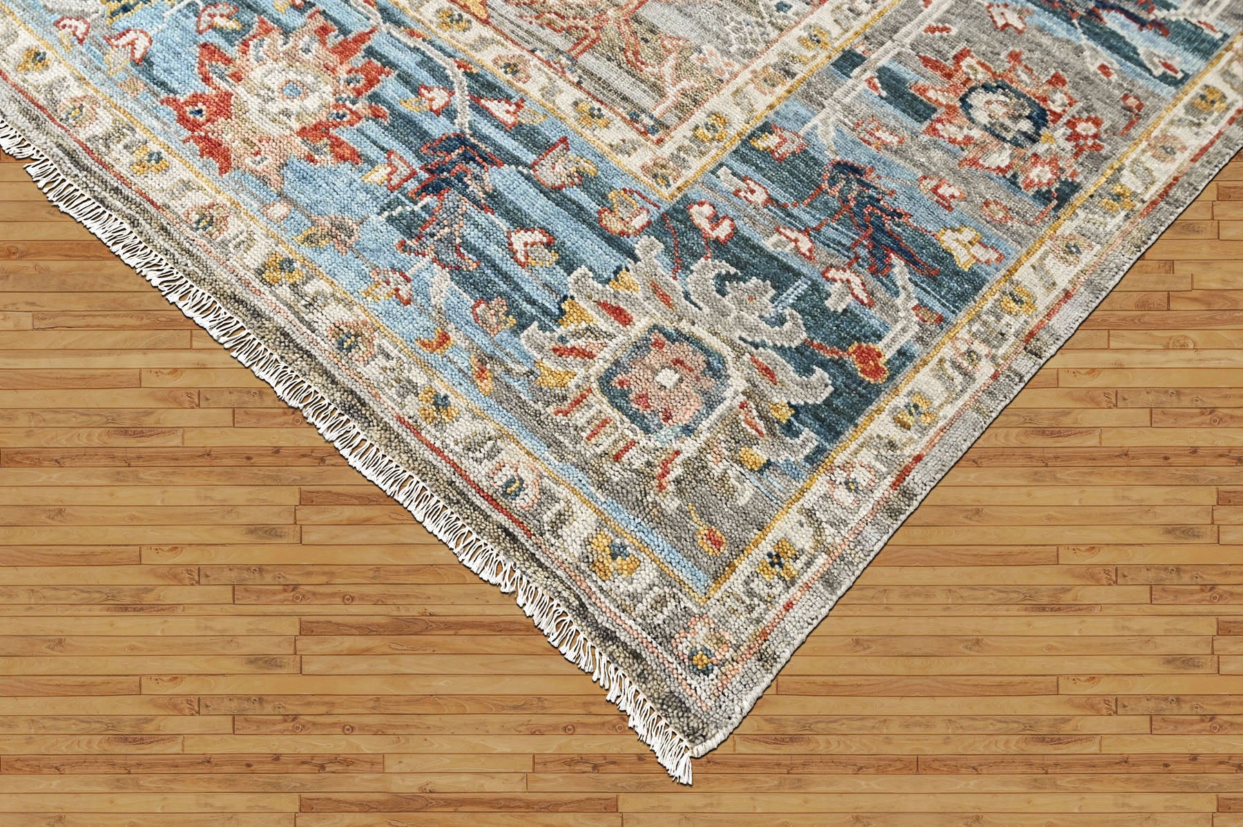 Gray, Slate 9x11'9'' Oushak Transitional Hand Knotted Wool Oriental Area Rug