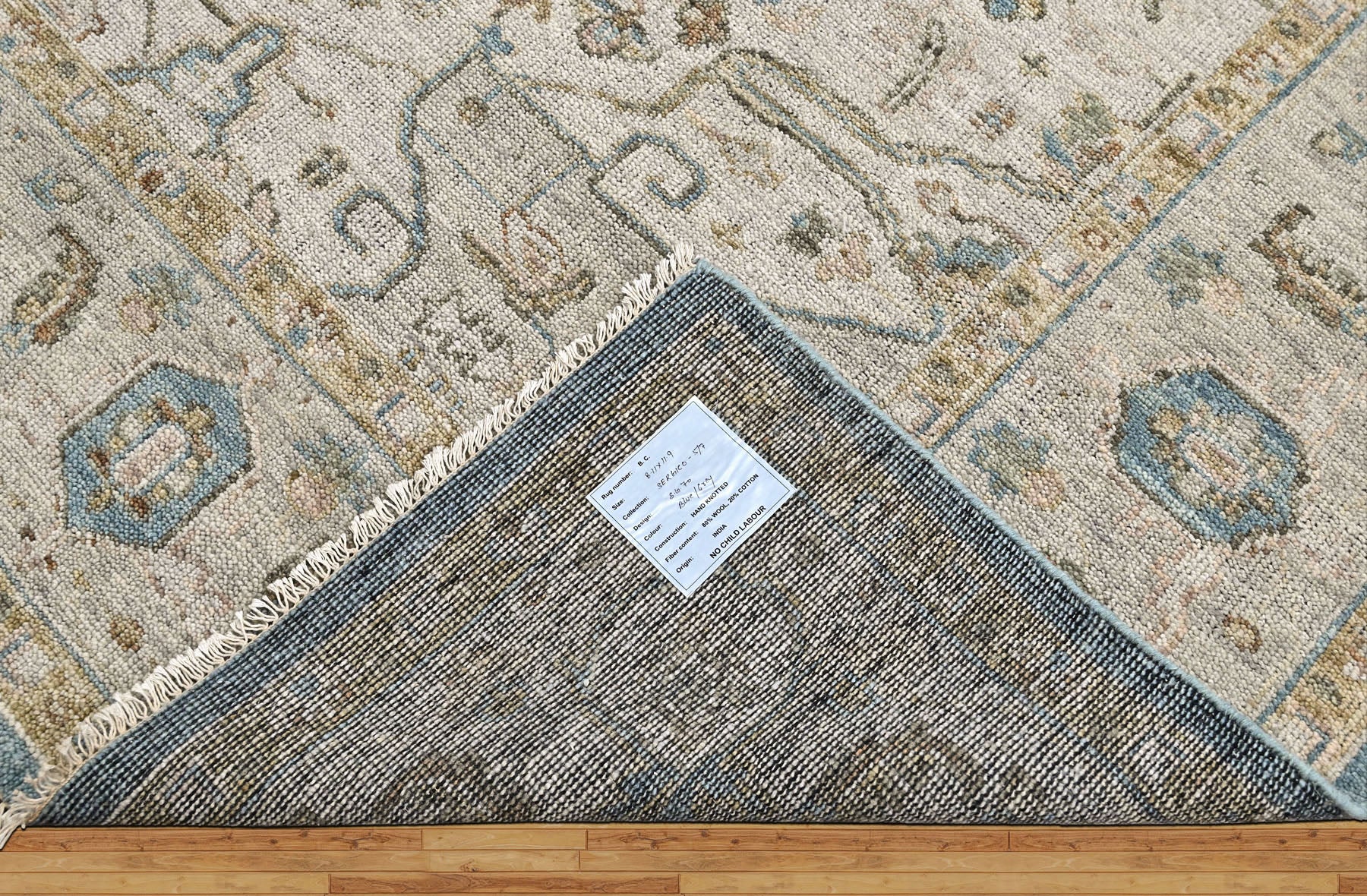 Aqua 8'11''x11'9'' Oushak Heriz Hand Knotted Wool Oriental Area Rug