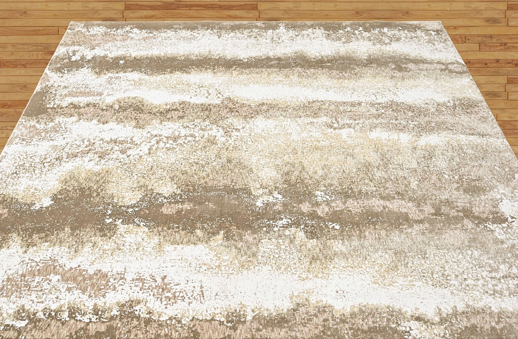 9x12 Ivory, Beige, Brown Color Power Loom Oushak Wool Modern Oriental Rug