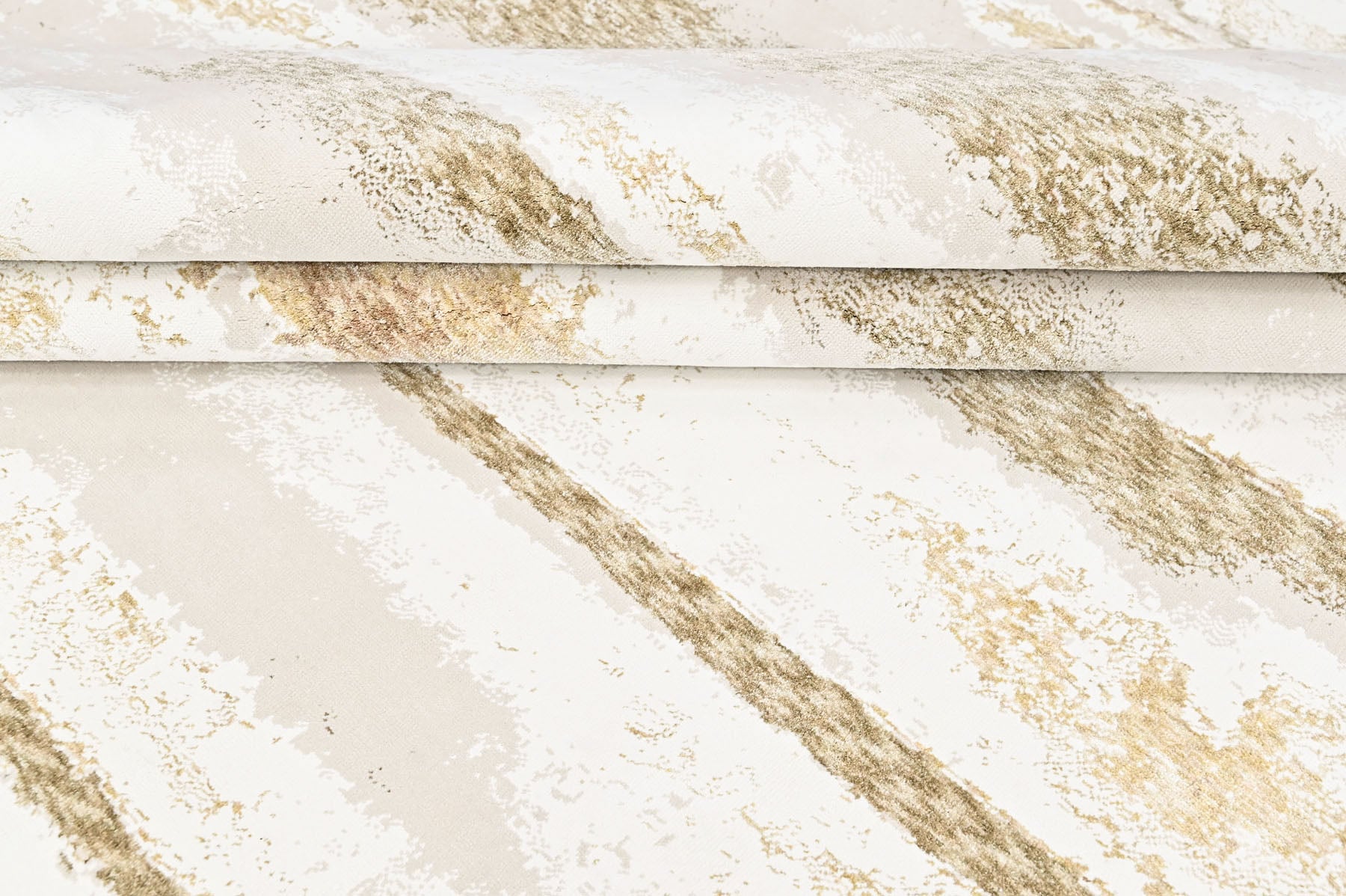 9x12 Ivory, Gray, Light Gold Color Power Loom Oushak Wool Modern Oriental Rug