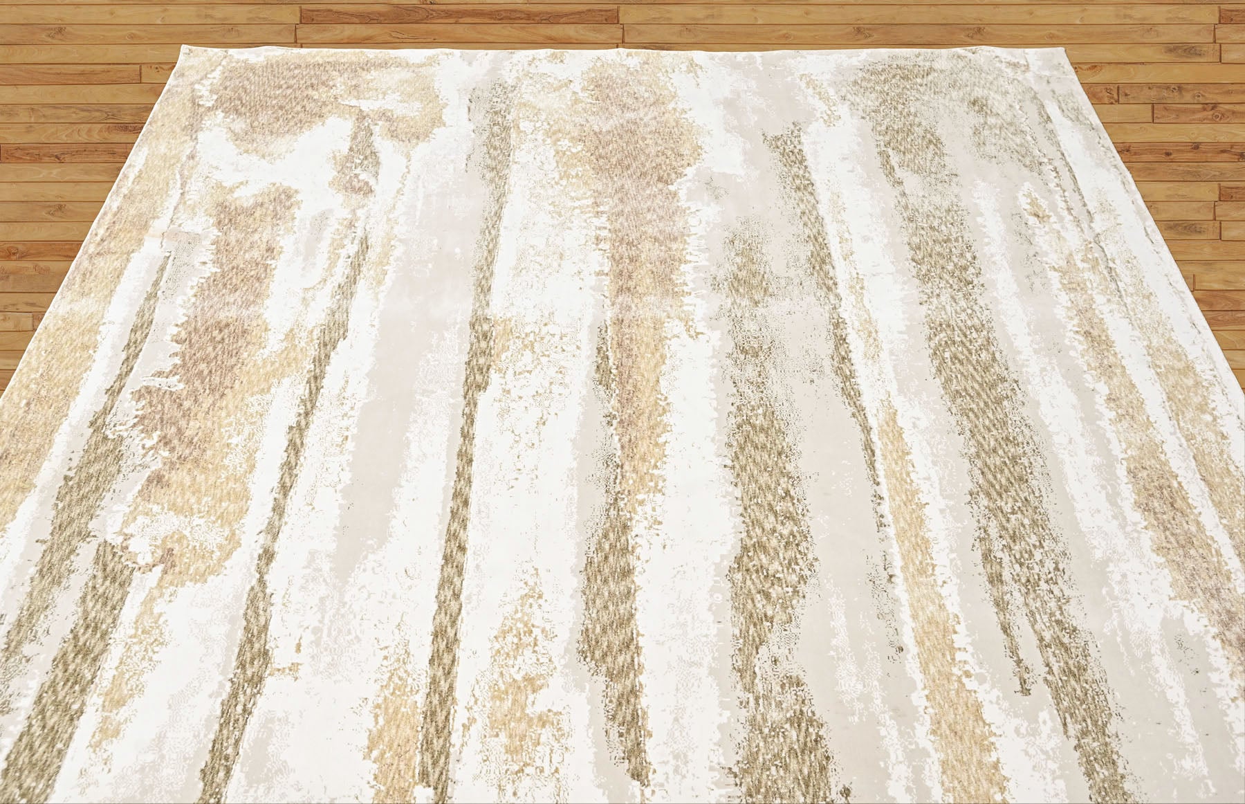 9x12 Ivory, Gray, Light Gold Color Power Loom Oushak Wool Modern Oriental Rug