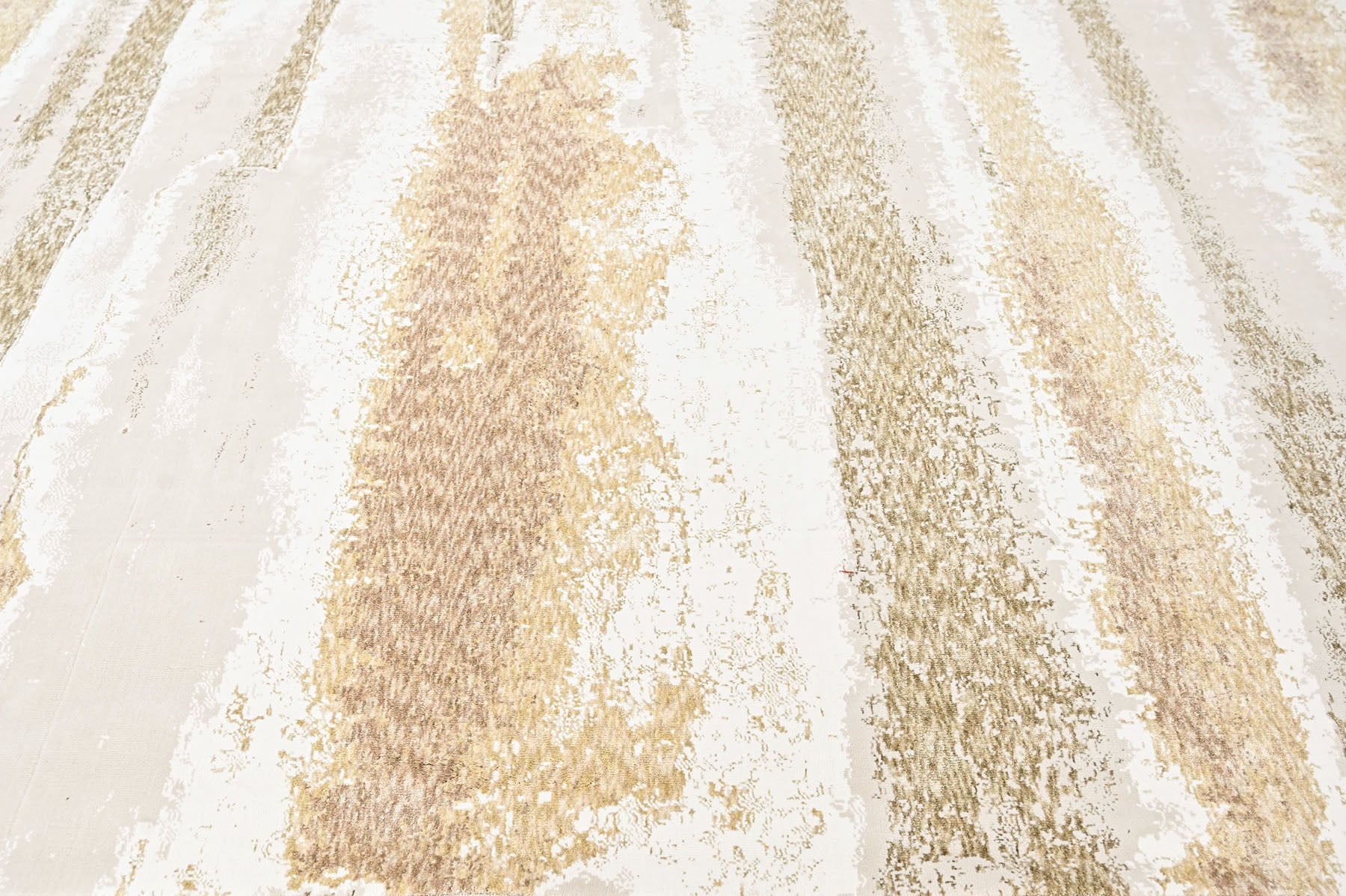 9x12 Ivory, Gray, Light Gold Color Power Loom Oushak Wool Modern Oriental Rug