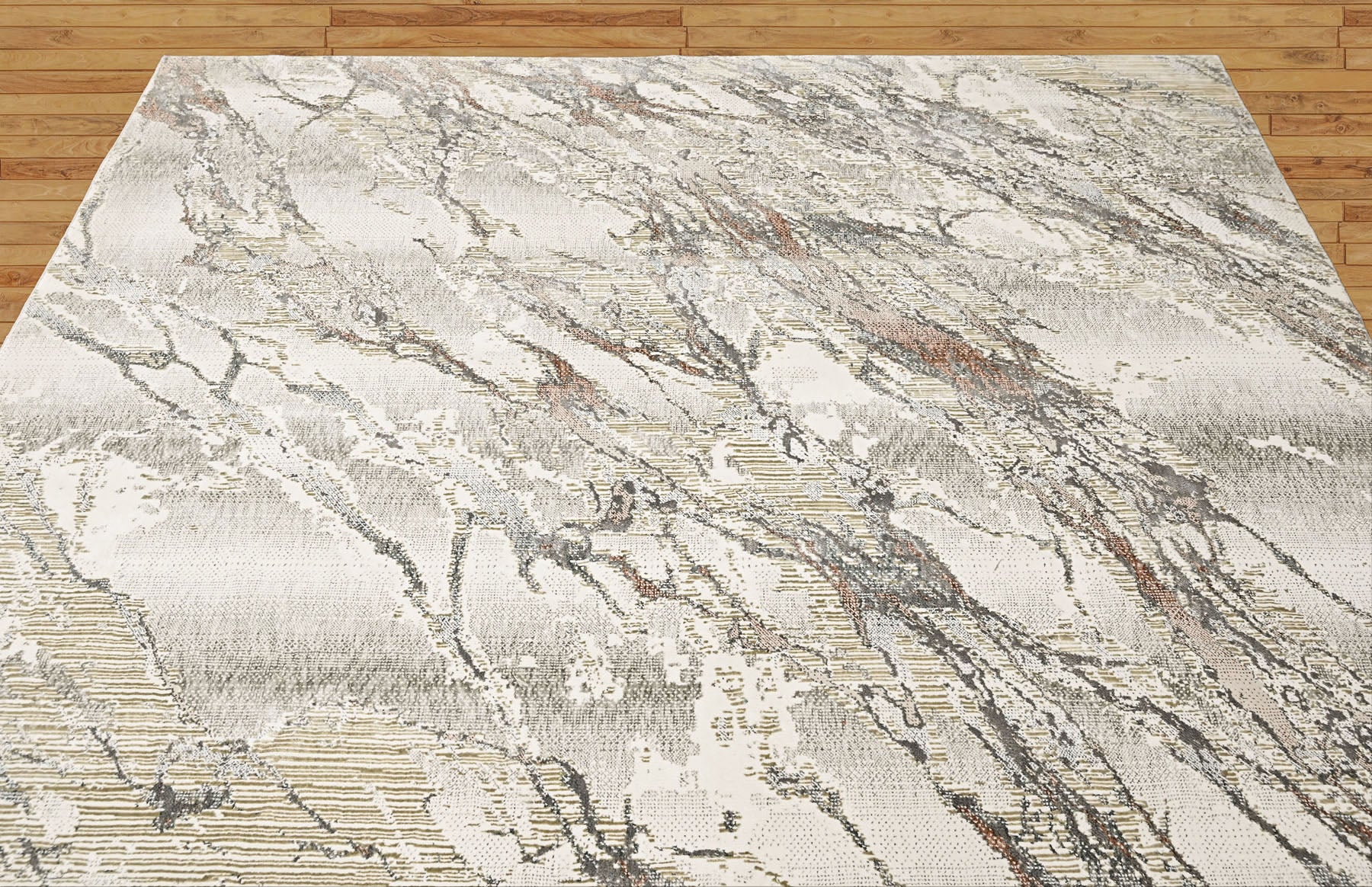 9x12 Ivory, Beige, Rust Color Power Loom Oushak Wool Modern Oriental Rug