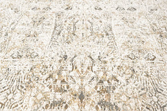 9x12 Ivory, Beige, Multi Color Power Loom Oushak Wool Modern Oriental Rug