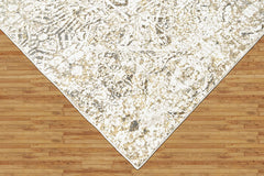 9x12 Ivory, Beige, Multi Color Power Loom Oushak Wool Modern Oriental Rug