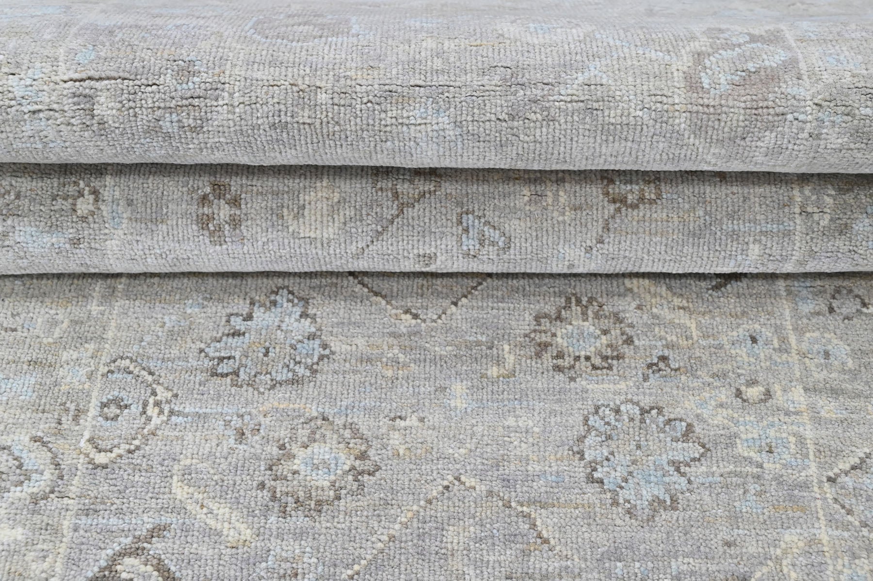 Gray 2'6''x8 Oushak Transitional Hand Knotted Wool Oriental Area Rug