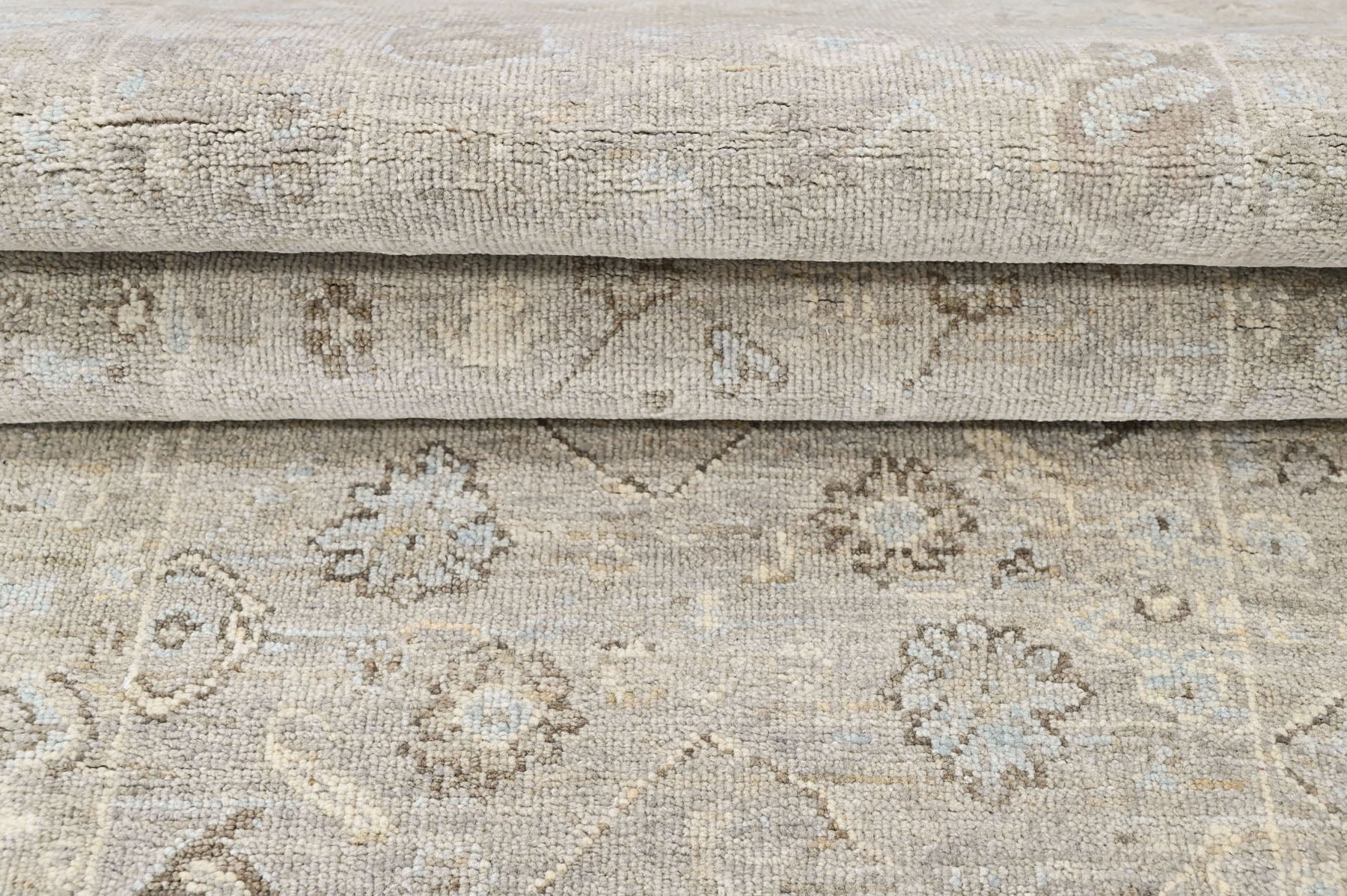 Beige 13x19 Oushak Transitional Hand Knotted Wool Oriental Area Rug