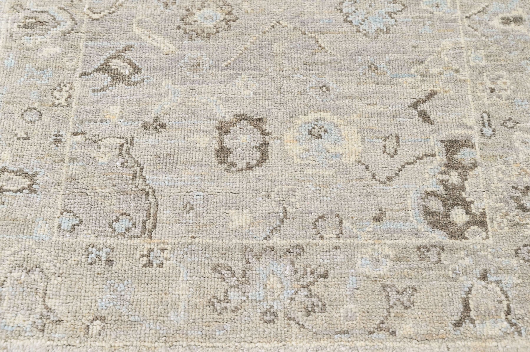 Beige 13x19 Oushak Transitional Hand Knotted Wool Oriental Area Rug