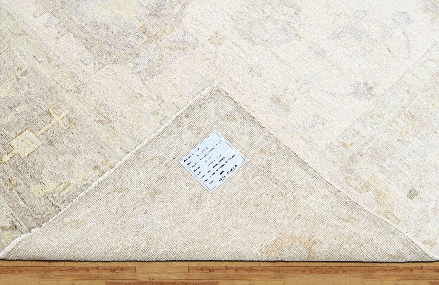 Beige Multi Size Oushak Transitional Hand Knotted Wool Oriental Area Rug