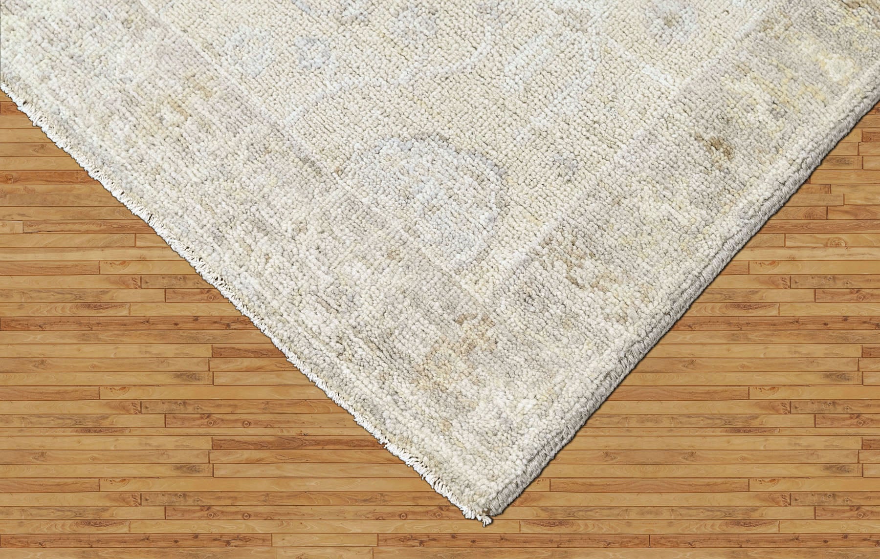Beige Multi Size Oushak Transitional Hand Knotted Wool Oriental Area Rug