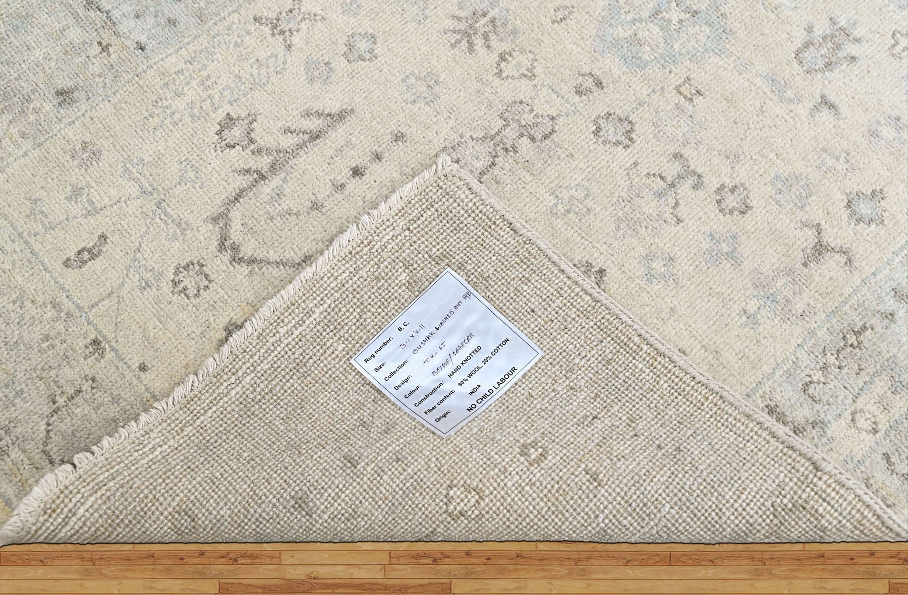 3x5 Gray, Slate, Multi Color Hand Knotted Oushak Wool Transitional Oriental Rug