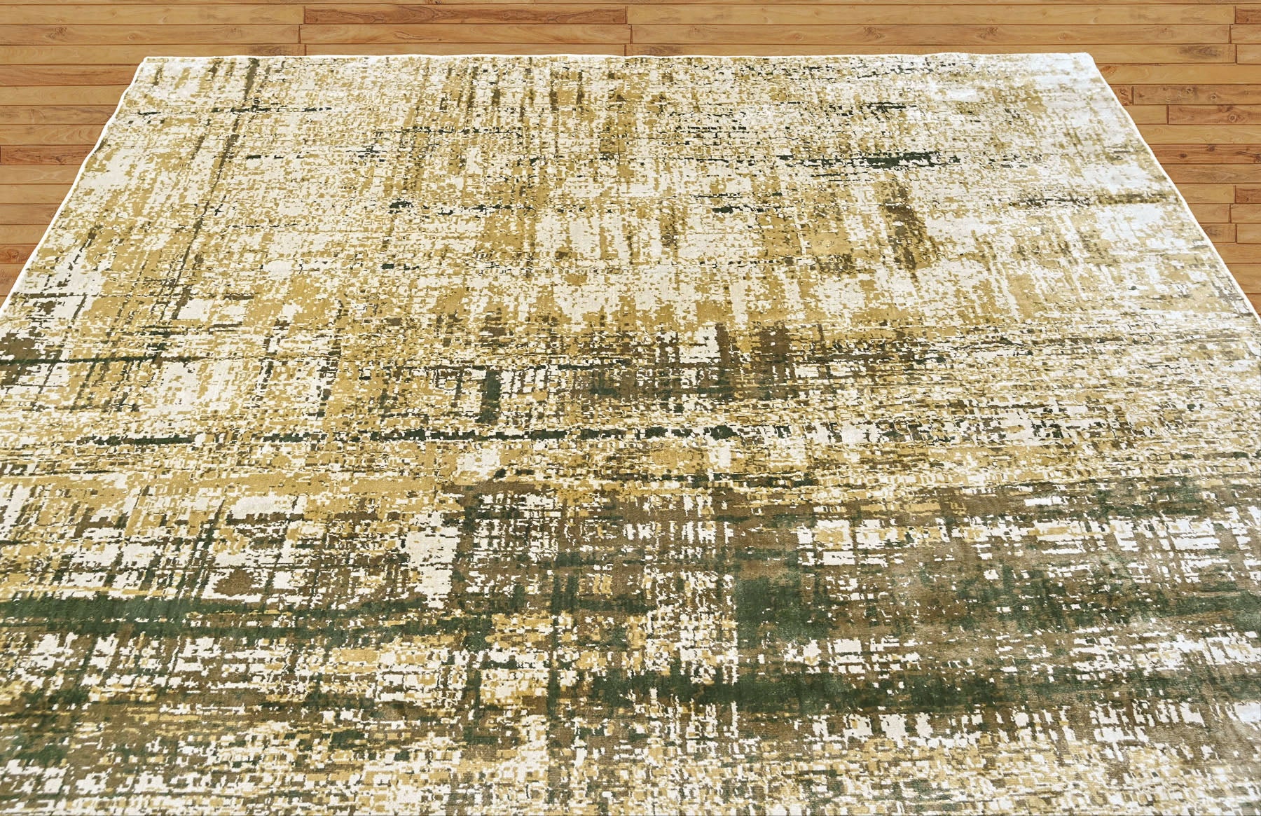 9x12 Beige, Gray, Gold Color Power Loom Oushak Wool Modern Oriental Rug