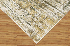 9x12 Beige, Gray, Gold Color Power Loom Oushak Wool Modern Oriental Rug